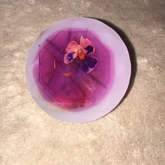 Custom Epoxy resin diamond 💎 multi layered with sparkles ✨ flowers 💐 New - Picture 5 of 6